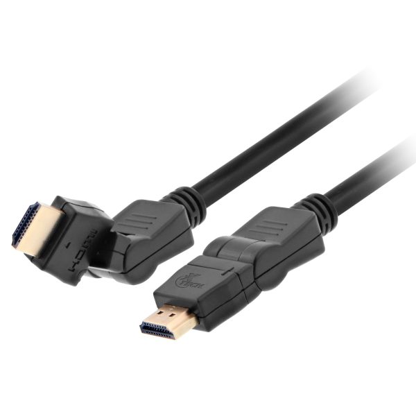 Cable HDMI macho a HDMI macho giratorio y pivotante 1,8m