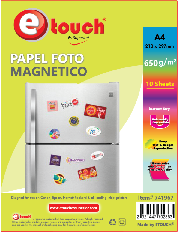 PAPEL FOTOGRAFICO GLOSSY A4 MAGNETICO