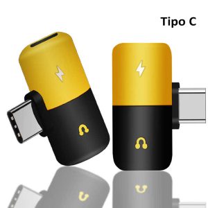 Adaptador TIPO C a poder tipo C + audio plug 3.5mm