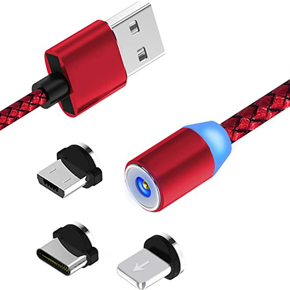 CABLE MAGNETICO DE CARGA TIPO C + MICRO USB + LIGHTNING ETOUCH