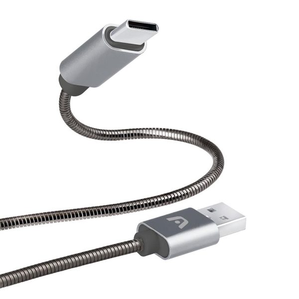 Cable USB-C a USB Argom ARG-CB-0028GR 1 Metro Trenzado Metalizado